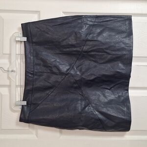 NEW Zeagoo Dark Navy Faux Leather Mini Skirt Size XL Women